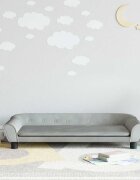 vidaXL Детски диван светлосив 100x50x26 см кадифе