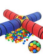 vidaXL Детски тунел за игра с 250 многоцветни топки