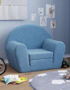 vidaXL Детско диванче синьо мек плюш