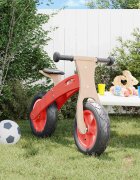 vidaXL Детско колело за баланс с пневматични гуми червено