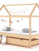 vidaXL Детско легло с чекмедже масивна борова дървесина 80x160 см