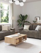 vidaXL Диван 3 бр. Тъмен сив Ленена смесена тъкан