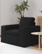 vidaXL Диван Черно 103 x 80 x 82 см текстил