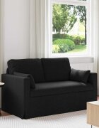 vidaXL Диван Черно 139 x 78 x 80 см текстил