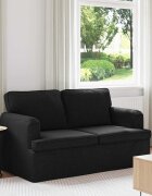vidaXL Диван Черно 144 x 80 x 85 см текстил