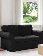 vidaXL Диван Черно 155 x 82 x 80 см текстил