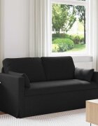 vidaXL Диван Черно 158 x 78 x 80 см текстил