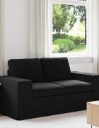 vidaXL Диван Черно 162 x 80 x 82 см текстил