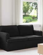 vidaXL Диван Черно 162 x 80 x 85 см текстил