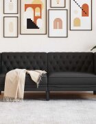 vidaXL Диван Черно 174 x 745 x 705 см ПВЦ