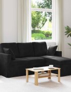 vidaXL Диван Черно 178 x 134 x 80 см Кадифе