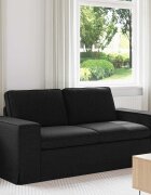 vidaXL Диван Черно 182 x 80 x 82 см текстил