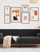 vidaXL Диван Черно 194 x 745 x 705 см Кадифе