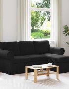 vidaXL Диван Черно 195 x 138 x 80 см текстил