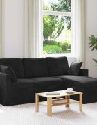 vidaXL Диван Черно 198 x 134 x 80 см Кадифе