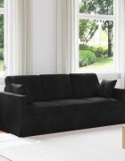 vidaXL Диван Черно 198 x 78 x 80 см Кадифе