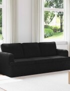 vidaXL Диван Черно 201 x 80 x 85 см текстил