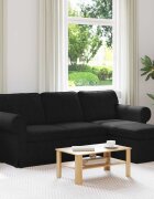 vidaXL Диван Черно 215 x 138 x 80 см текстил