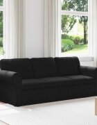 vidaXL Диван Черно 215 x 82 x 80 см текстил