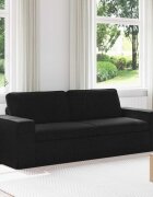 vidaXL Диван Черно 222 x 80 x 82 см текстил