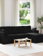 vidaXL Диван Черно 228 x 134 x 80 см Кадифе