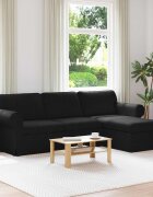 vidaXL Диван Черно 245 x 138 x 80 см текстил