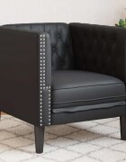 vidaXL Диван Черно 745 x 71 x 705 см ПВЦ