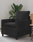 vidaXL Диван Черно 76 x 81 x 875 см Кадифе