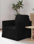 vidaXL Диван Черно 78 x 78 x 80 см Кадифе