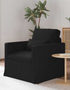 vidaXL Диван Черно 78 x 78 x 80 см текстил