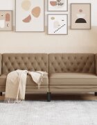 vidaXL Диван Chesterfield с 2 седалки от kunstnahast капучино