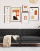 vidaXL Диван Chesterfield с 3 седалки от черна kunstnahast