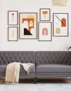 vidaXL Диван Chesterfield с 3 седящи места сив kunstnahast