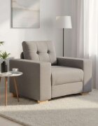 vidaXL Диван-фотьойл бежов 100x78x80 см плат