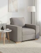vidaXL Диван-фотьойл бежов 100x78x84 см плат