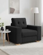 vidaXL Диван-фотьойл черен 100x78x80 см плат
