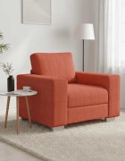 vidaXL Диван-фотьойл червено-оранжев 100x77x82 см кадифен плат