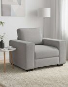 vidaXL Диван-фотьойл облачно сив 100x77x82 см плат