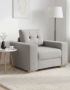 vidaXL Диван-фотьойл облачно сив 100x78x80 см плат