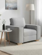 vidaXL Диван-фотьойл облачно сив 100x78x84 см плат