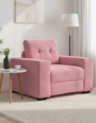 vidaXL Диван-фотьойл розов 100x78x80 см кадифе