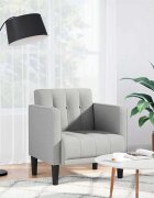 vidaXL Диван-фотьойл с подлакътници облачно сив 53 см плат