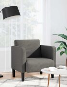 vidaXL Диван-фотьойл с подлакътници светлосив 54 см кадифен плат