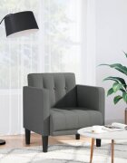 vidaXL Диван-фотьойл с подлакътници тъмносив 53 см плат