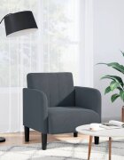 vidaXL Диван-фотьойл с подлакътници тъмносив 54 см кадифе