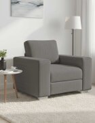 vidaXL Диван-фотьойл светлосив 100x77x82 см кадифен плат