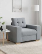 vidaXL Диван-фотьойл светлосив 100x78x80 см плат