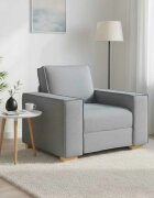 vidaXL Диван-фотьойл светлосив 100x78x84 см плат