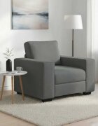 vidaXL Диван-фотьойл тъмносив 100x77x82 см плат