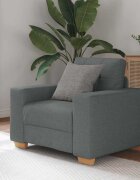 vidaXL Диван-фотьойл тъмносив 100x78x80 см плат